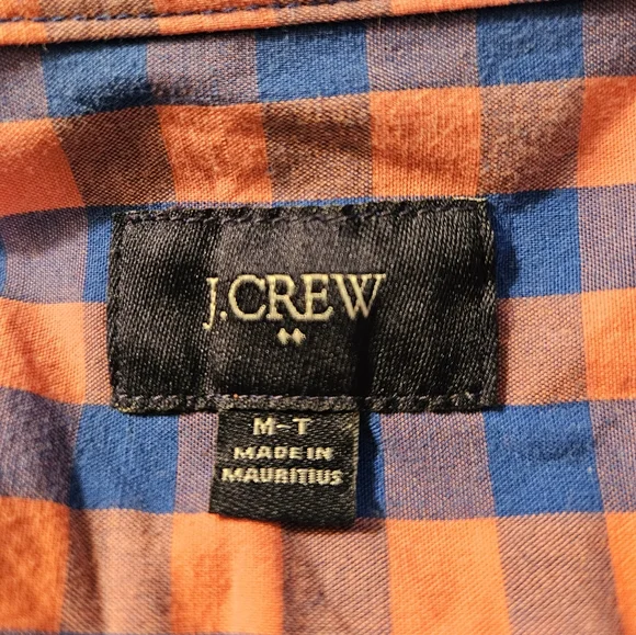 J. Crew Blue and Orange Checkered Button Down Shirt - Picture 3 of 4